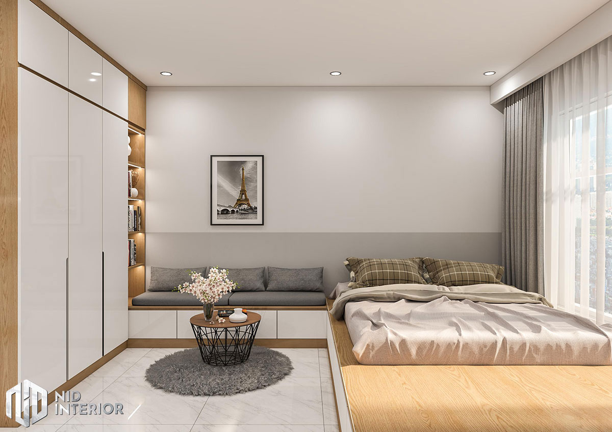 Thiết kế nội thất căn hộ 1 phòng ngủ - Phòng ngủ master