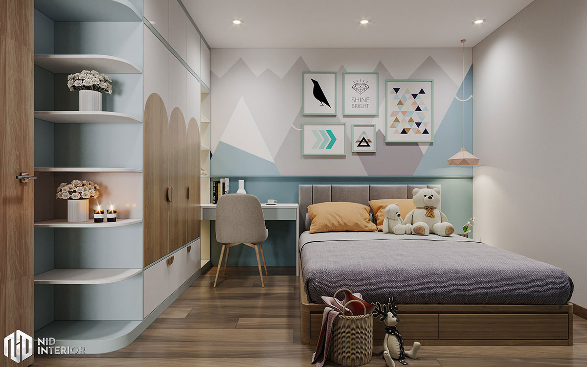 Thiết kế nội thất căn hộ Centum Wealth 94m2 - Phòng ngủ bé gái