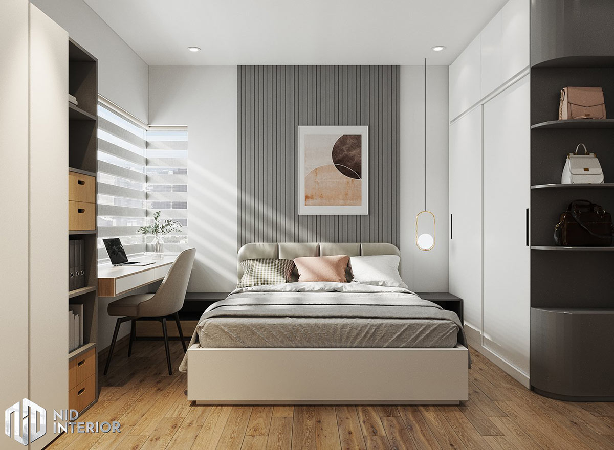 Thiết kế nội thất căn hộ Flora Novia 56m2 - Phòng ngủ