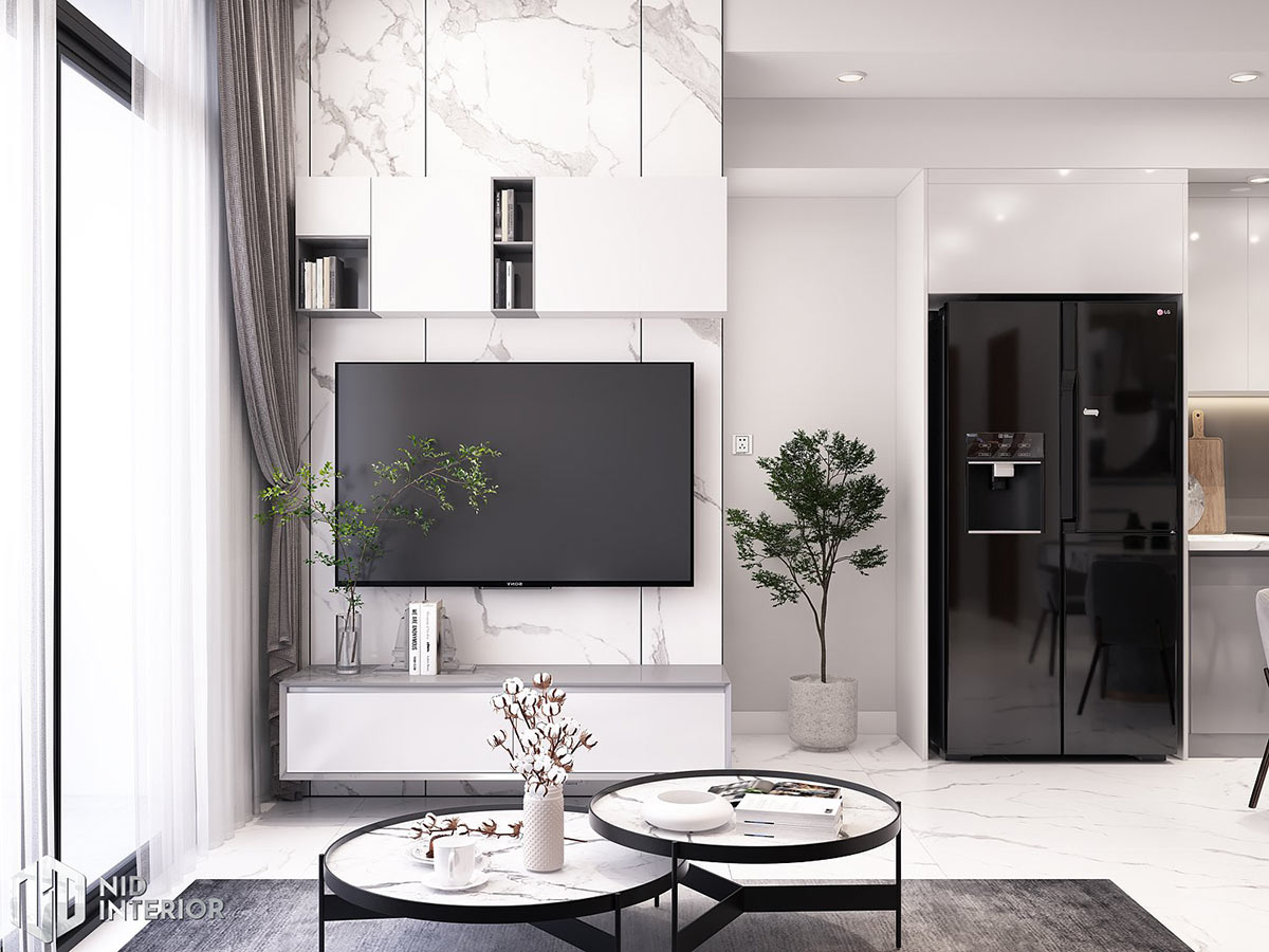 Thiết kế nội thất căn hộ Asiana Capella - Kệ tivi